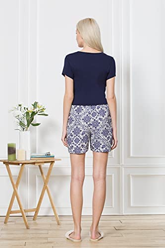 Image of Van Heusen Women's Cotton Lounge Shorts | Lightweight | Breathable Cotton | Relaxed fit | Printed | Comfortable Everyday Wear | Style 55501|Available in Pack of 1 & 2