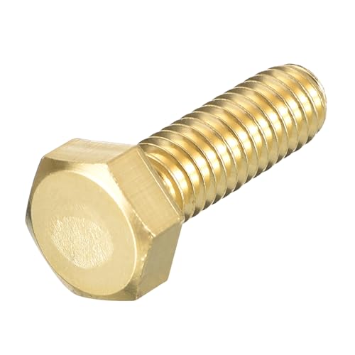 Image of METALLIXITY Hex Head Screw Bolt (5 /16-18x1) 1Pcs, Brass Fully Threaded Solid Brass Hex Bolts Machine Screws - for Machinery Repair