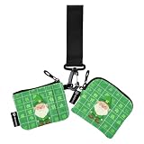 Foiosoh Dwarf and Clover Green - Portafogli da donna, mini custodie per carte di credito, con tasca con cerniera, per lavoro, viaggi, confezione da 2, nano e trifoglio verde, 1 size, moderno