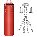 Z&HA Boxsack GEFÜLLT Set Muay Thai Trainingshandschuhe mit Lochhandschuhen Hängende Kette Deckenhaken, Ideal für MMA, Kickboxen, Kampfsport
