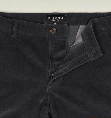 Image of BELANO Men Slim Fit Corduroy Cotton Stretch Chinos