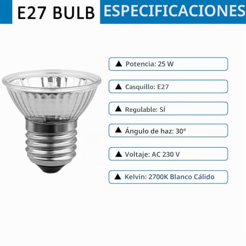 Miniatura 2 de Scnnc Bombilla De Calentamiento De Reptiles E27 25w Uva Uvb Ac230v, Bombilla Calor Tortugas Regulable, Lámpara De Calor Para Tortugas, Lagarto, Acuario, Hábitat Animal, Paquete De 4