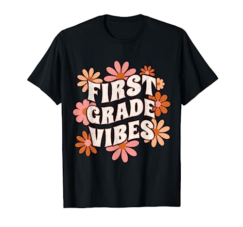 First grade vibes back to school team 1st grade teacher kids t-shirt
