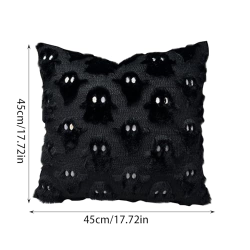 Halloween Pillow Covers,Pumpkin Flocked Throw Soft Knit Cushion Cases,Fall Decor for Chair Sofa Bedroom Home - image 5