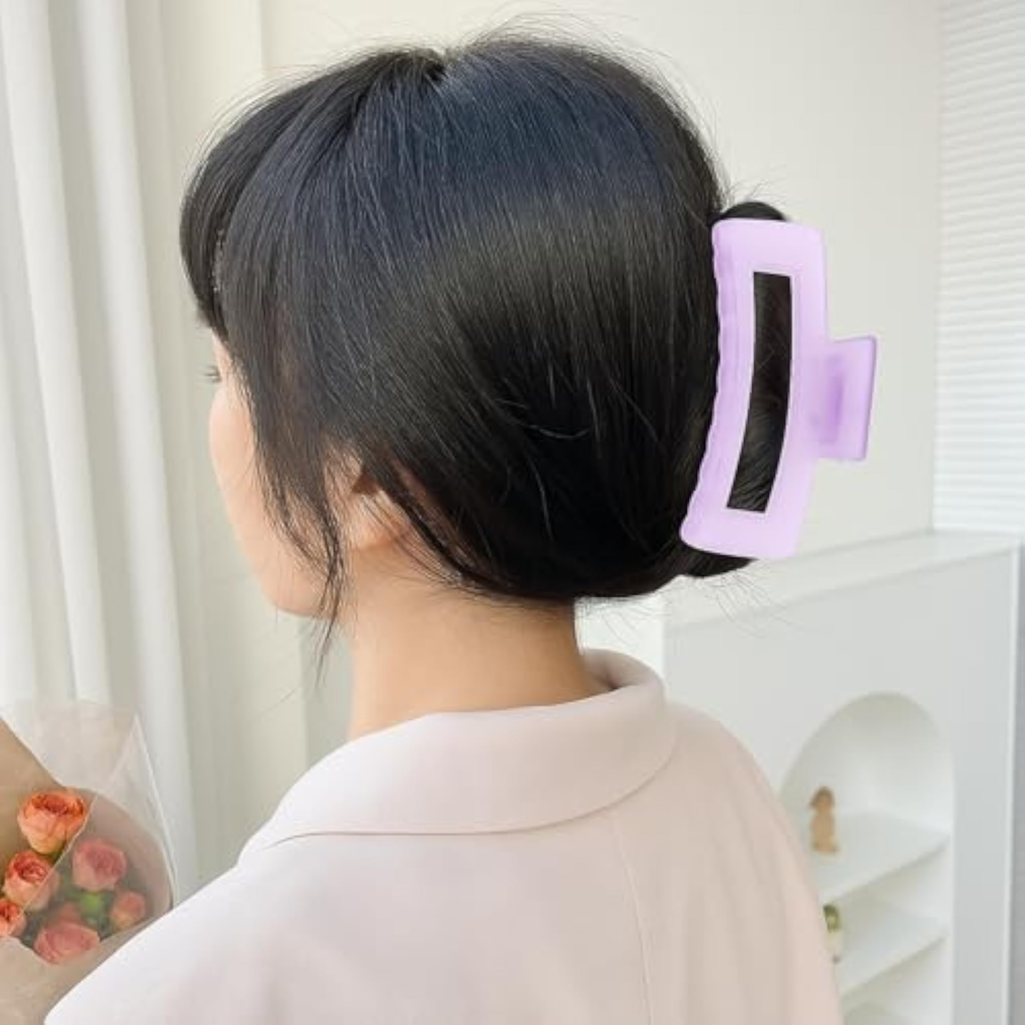 6 Pcs Hair Claw Clips for Women and Girls, Strong Hold Clamps
