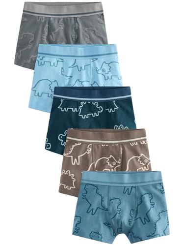 NEXT Jungen Gemusterte Unterhosen im 5er-Pack Linear Dino Print 92-98