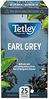 Tetley Earl Grey String & Tag Envelopes, 25 Individually Wrapped Teabags