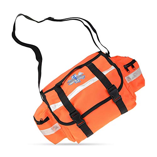 Image of Dealmed First Responder Trauma Bag - Empty EMS Equipment Kit - Orange Professional Emergency Organizer Medium