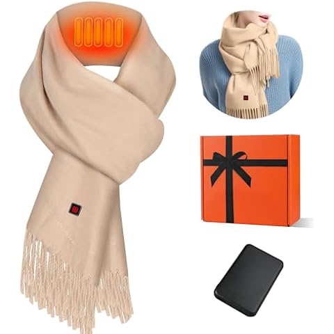 Heated Scarf for Women Men Rechargeable Heated Scarves Blanket with Battery Pack Neck Heating Pad Electric Scarf Heated Cover