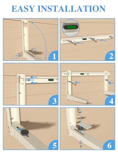 Mini Split Wall Mounting Bracket Outdoor, for 7000-12000 BTU Universal Ductless Air Conditioners, Heat Pumps, Heavy-Duty Mini Split AC Mount, Foldable Mini Split Bracket Max 400 Lb Capacity - Thumbnail 5