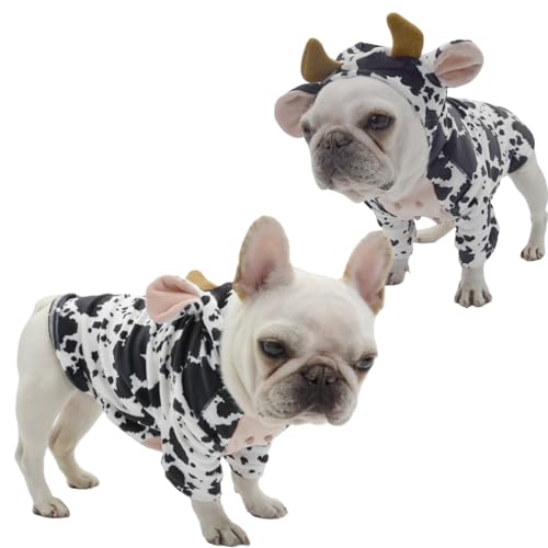 Pet Apparel Fantasia de vaca para cães médios fantasias de Halloween Dachshund Stitch fantasia buldo