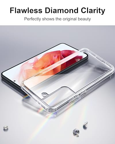 HOOMIL Case for Samsung Galaxy S21 (ONLY, Not Fit Plus, FE, Ultra), Non-Yellowing, Drop Protection, Anti-Scratch Transparent Hard Back Phone Cover - Crystal Clear
