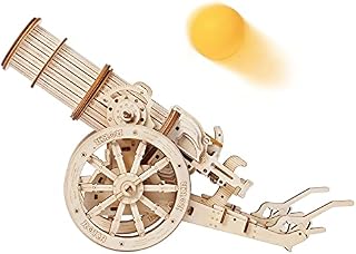 ROBOTIME 3D Puzzles Wooden Model Kits for Adults to Build Jigsaw Puzzles Building Laser Cut Medieval Cannon Mechanical Construction Crafts
