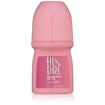Hi & Dri Anti Perspirant Deodorant Roll On Powder Fresh 1.7 oz Pack of 6