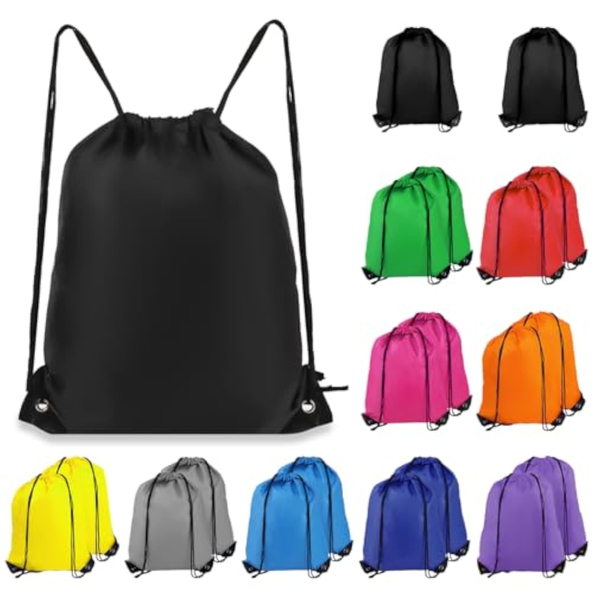 20 Colors Drawstring Backpack, Multicolor Medium Size