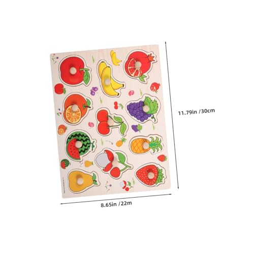 Angoily 2stücke Holz-Puzzle-brettspiel Für Kleinkinder Obst Und Gemüse-zuordnungspuzzle Montessori-lernspielzeug Sensorisches Puzzlespielzeug Aus Holz Pädagogisches Kinderspielzeug