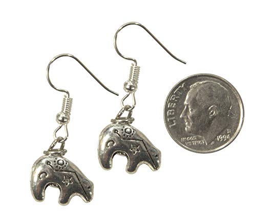 Earrings, Southwestern Heartline Zuni Style Bear Dangle Charm Earrings +GIFT BAG
