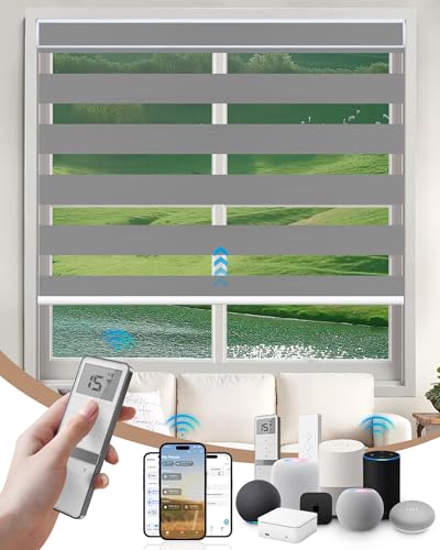 Kincmo Motorized Blinds with Remote, Motorized Zebra Blinds Work ...