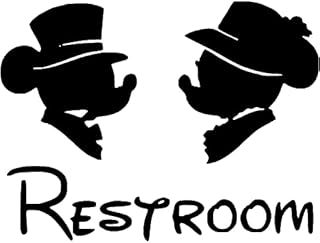 Mickey Inspired Elegant Mouse Novelty Toilet/Restroom Door Sticker Wall Decal