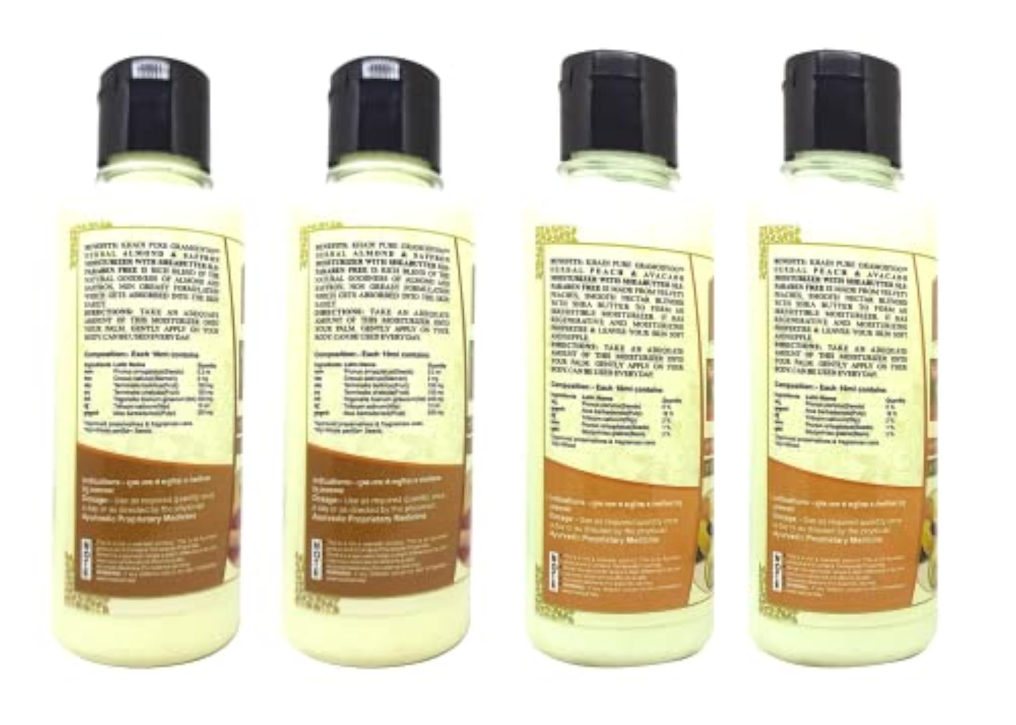 Peach Avocado SLS & Almond Saffron Moisturizing Lotion, Pack of 4