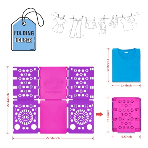 BoxLegend Version 3 Shirt Folding Board t Shirts Clothes Folder Durable Plastic Laundry folders Folding Boards Helper Tool for Adults and Children (Purple)