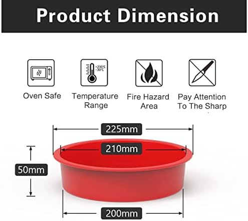 Silicone Cake Tins for Baking, SILIVO 2 Pcs 8 Inch Round Cake Tin, Nonstick & Quick Release Silicone Baking Tins for Layer Cake, Cheesecake, Rainbow Cake and Chiffon Cake