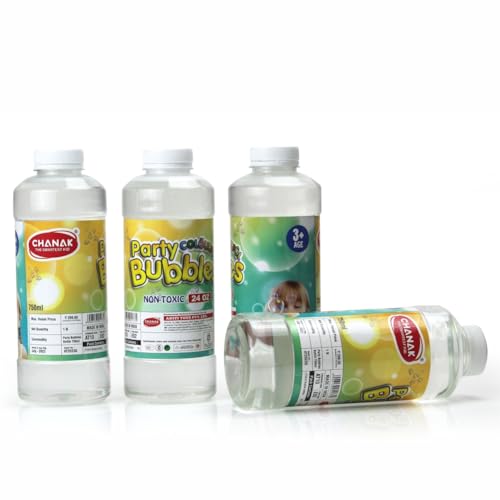 Image of Aditi Toys Bubble Liquid Solution Bottle, 3000ml of Colorful Bubbles Solution, Bubble Refill Bottle, Bubble Maker Liquid for Guns & Camera for Kids Above 3 Years, BIS Approved (Pack of4)