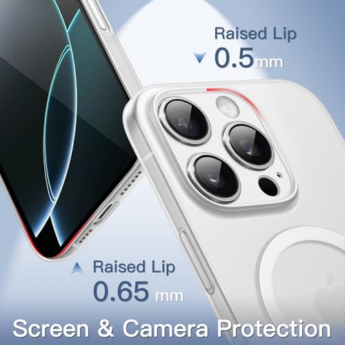 JETech Magnetic Ultra Slim Case for iPhone 16 Pro Max 6.9 Inch Compatible with MagSafe, Camera Lens Full Protection, Lightweight Matte Finish PP Hard Minimalist Cover (Frosted Clear) by JETech - Used condition - Image 6