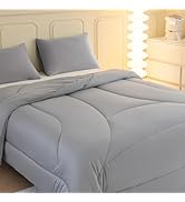 LETSLEEP Twin/Twin XL Light Gray Comforter Set, Luxury Ergonomic Design Bedding Sets with Fluffy ...