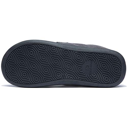 Image of NewDenBer Men's Warm Memory Foam Suede Plush Fleece Lined Slip on Indoor Outdoor Clog House Slippers