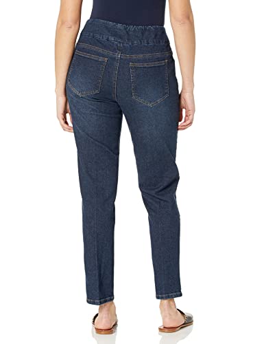 SLIM-SATION Women's Pull on Ankle Jean with Tummy Control2