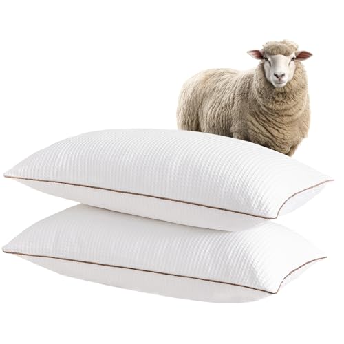 Organic Wool Pillow Set of 2 Queen Size