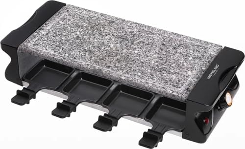 Michelino Raclett BBQ-Grill für 8 Personen mit 8 Steinplatte PP-Spateln Tischgrill Grill Platte mit Steinplatte ganz