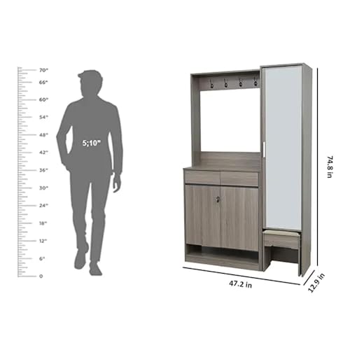 Image of Royaloak Tivoli Italian Shoe Rack |MDF with Melamine Finish | Cloth Hanger |Modern Design Shoe Rack for Home |Telescopic Channel | Closer Hinges | Ample Storage| Durable and Long Lasting Shoe Stand