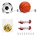 ANTHYTA 2 Pezzi Supporto Pallone da Basket Metallo Espositore da Parete Palloni Supporto da Parete per Calcio con 8 Viti e 2 Rete Palloni Supporto Pallone Muro per Pallacanestro, Pallavolo - Argento