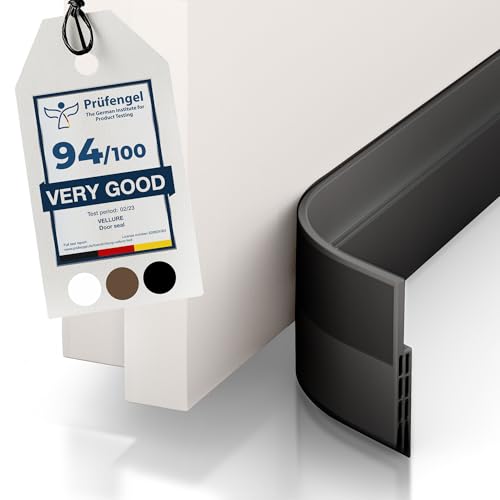 Image of Vellure Door Draft Stopper for Bottom of Door - Premium Door Sweep for Bottom of Door /Weather Stripping Door Seal (Save Energy - installs Quickly and Easily) Door Strip (1, Black)
