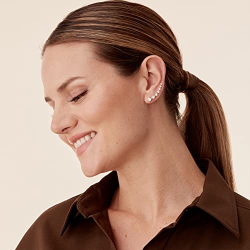 21C-E09 Crawler Earrings (White Plated) #TOP2