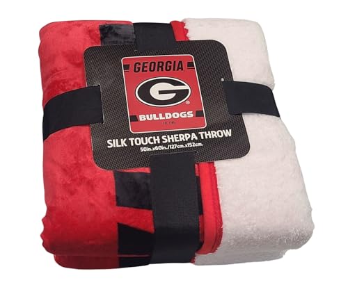 Northwest NCAA Legion Silk Touch Sherpa Throw Blanket 50 x 60 (Georgia Bulldogs)