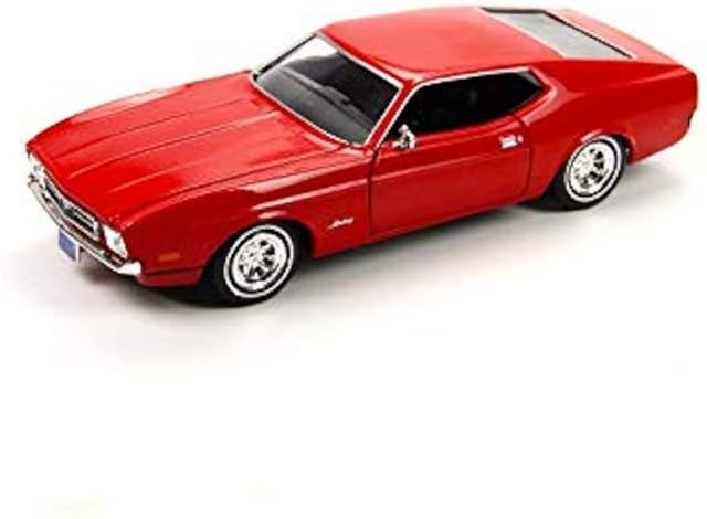 Motormax 1:24 1971 Ford Mustang Sportsroof (Red) Diecast Car Replica for Car Enthusiasts & Collectors
