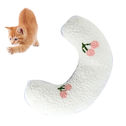 Little Pillow for Cats, Calming Dog Pillows Half Donut Dog Cutated Calming Pillow Cozy Cat Bed Pillow Cute Rabbit Pillows Soft Fluffy U-Shaped Pillow for Pet Sleeping Improve Joint Relief, White