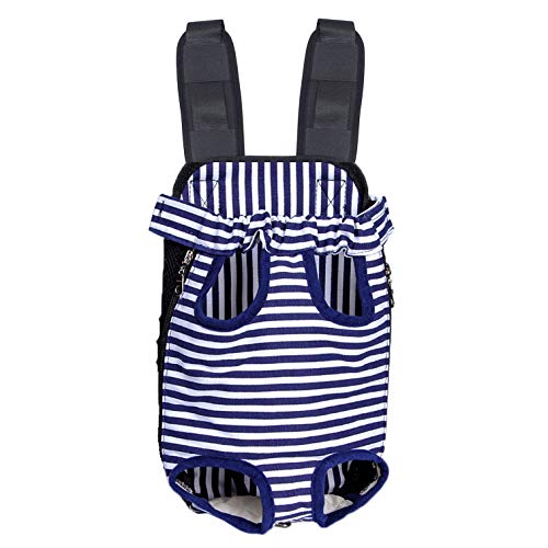 【YuHaru】 犬用 だっこひも 肩パッド付（マリンストライプ S）