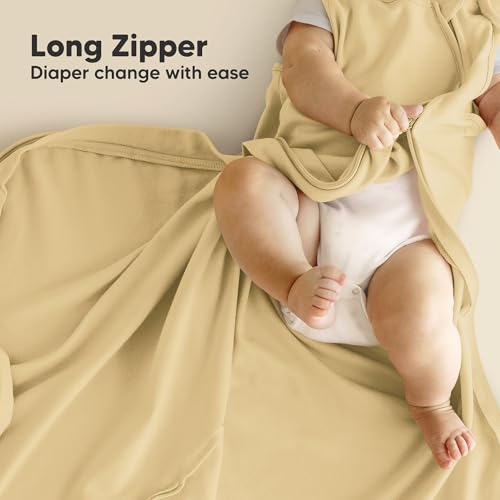 Image of 2-Pack Organic Baby Sleep Sacks, 100% Cotton 0.5TOG (Avocado, 6-18M) | Soft Breathable, Baby Wearable Blanket, Toddler Sleeping Sack 6-18 Months, Easy to Wear Transitional Swaddles for Newborns