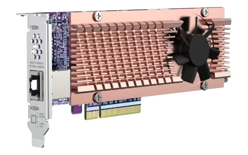 Image of QNAP QM2-2P410G1T 2 x PCIe Gen4 NVMe SSD & 10GbE (10G /5G /2.5G /1G /100M) Port Expansion Card to Enhance Performance