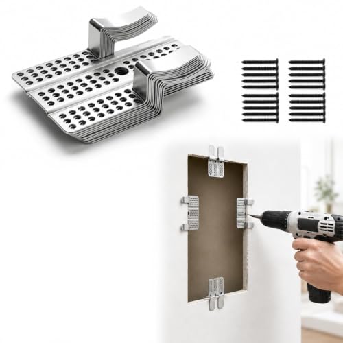 10 Pack Drywall Repair Clips Drywall Clips Repair with 20 Screws Fits 1/2 and 5/8 Panels Stainless Steel Drywall Clips Kit for Home Improvement