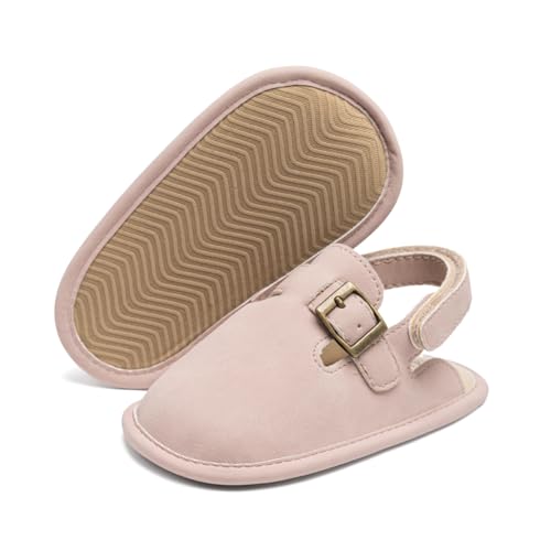 Image of KIDSUN Baby Boys Girls Sandals Adjustable Lightweight House Home Slippers Non Slip Newborn Prewalk First Walk Shoes