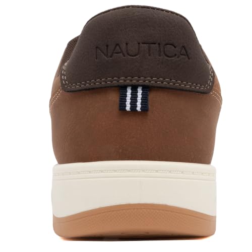Nautica Men's Fashion Court Sneakers, Low Top Lace-Up Walking Shoes, Ezra 2 - Brown, Size 10.5 - image 2