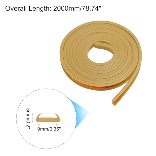 Image of uxcell U Shape Furniture Edge Banding, 2M Self Adhesive Flexible Edging Trim, 5x9mm TPE Edge Guards for Cabinets Furniture Repair Restoration, Beige