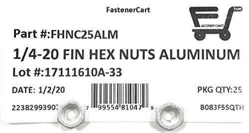 Fastener Cart FHNC25ALM 1/4-20 Aluminum Finished Hex Nuts thumb #1
