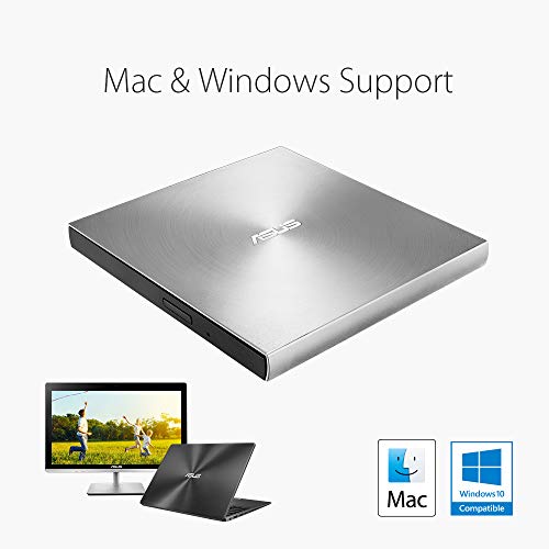 Image of ASUS SDRW-08U9M-U /SIL 13mm External DVD Writer, Compatible with USB 2.0 and Type-C for both Mac /PC