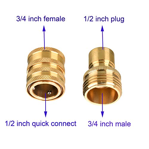 Tool Daily Pressure Washer Adapter Set, M22 14mm to 3/8" Quick Connect Kit for Power Washer, 3/4 Inch to 1/2" Quick Disconnect, 8 Pack - Thumbnail 5